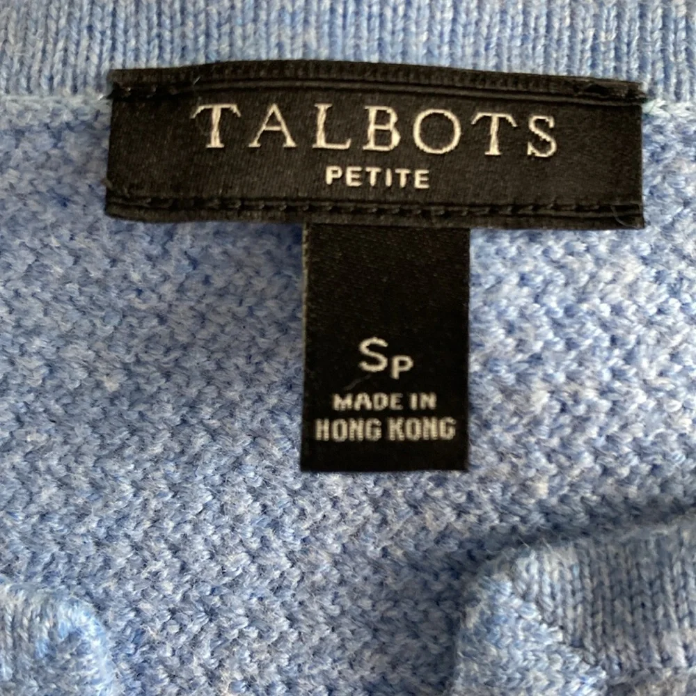 Talbots Mid Length Close Knit Open Front Cotton Blend Sweater/Coat Size Sp